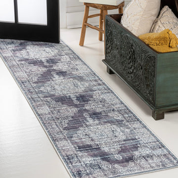 Regis Bohemian Medallion Washable Area Rug